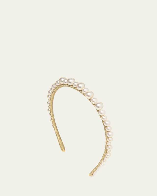 Belladonna Pearly Golden Silk Headband